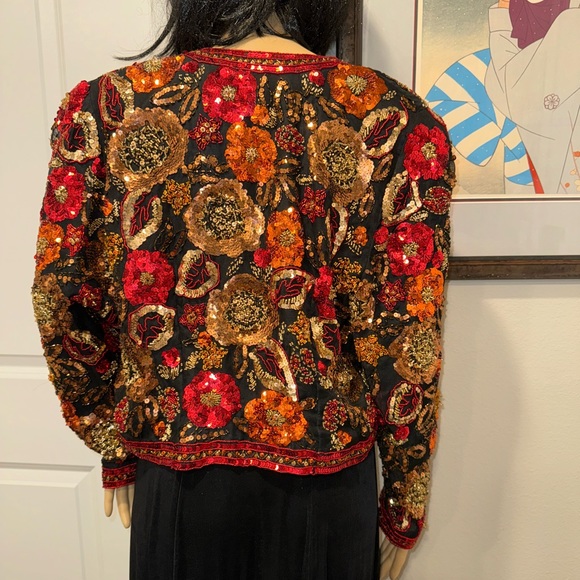 OLEG CASSINI SEQUIN BOLERO - Picture 4 of 7